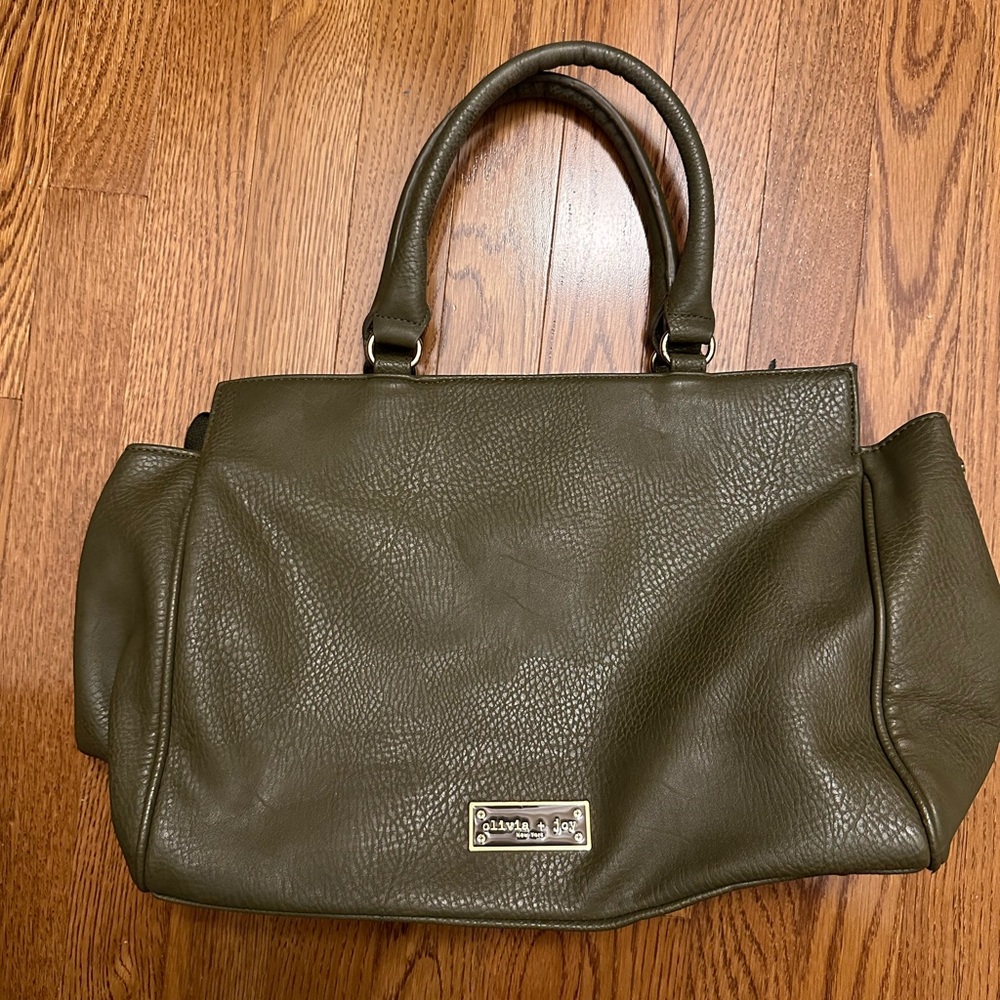 Olivia + Joy olive green satchel bag